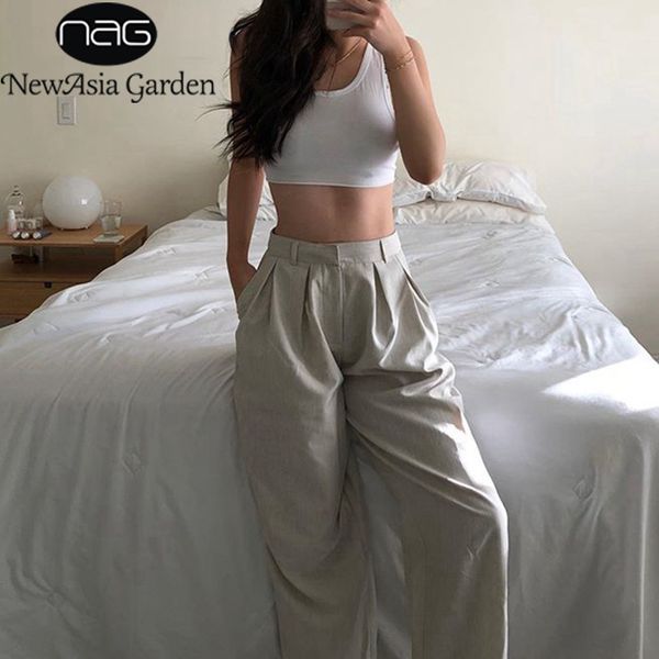 newasia summer pleated wide leg pants harajuku trousers women bottoms casual pant pantalon mujer streetwear high waist pant 210413, Black;white
newasia summer pleated wide leg pants harajuku trousers women bottoms casual pant pantalon mujer streetwear high waist pant 210413, Black;white