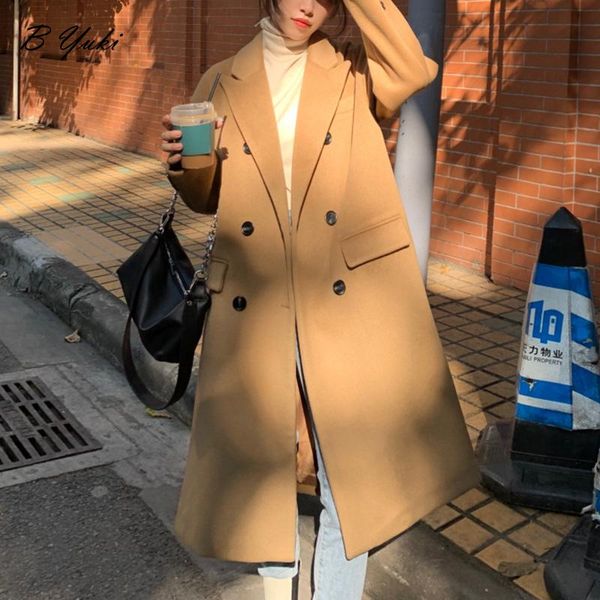 women's wool & blends blessyuki winter loose turn-down collar woolen coat women korean fashion solid warm mid-length windbreaker female, Black
women's wool & blends blessyuki winter loose turn-down collar woolen coat women korean fashion solid warm mid-length windbreaker female, Black