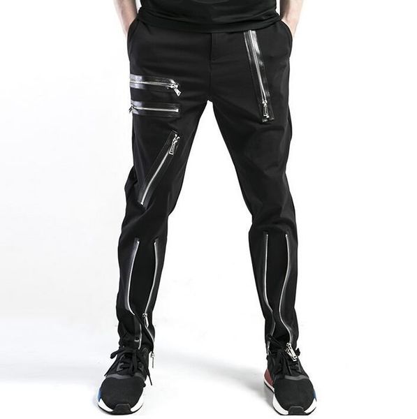 men's pants spring summer personality fashion mens casual zipper harem pant men feet trousers pantalones hombre slim pantalon homme, Black
men's pants spring summer personality fashion mens casual zipper harem pant men feet trousers pantalones hombre slim pantalon homme, Black