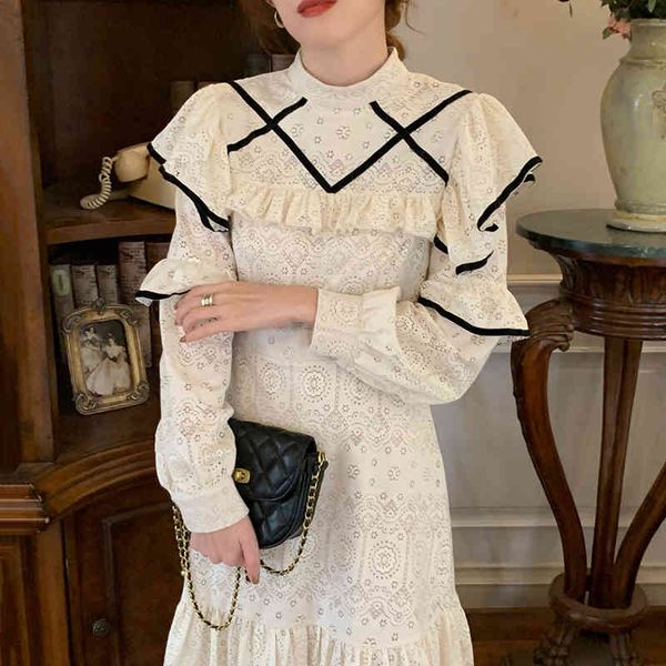 casual dresses onalippa women dress autumn korean chic retro stand-up collar hollow lace stitching waist slimming hem mermaid vestidos prnb, Black;gray
casual dresses onalippa women dress autumn korean chic retro stand-up collar hollow lace stitching waist slimming hem mermaid vestidos prnb, Black;gray