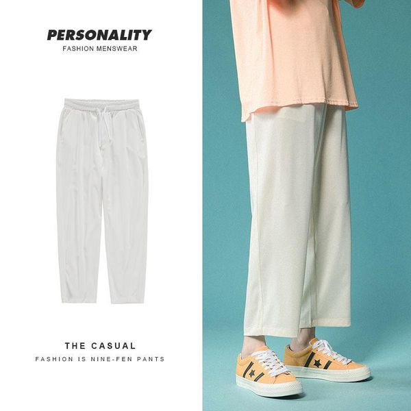 men's pants summer thin casual fashion solid color drawstring straight leg men loose breathable ice silk mens m-2xl, Black
men's pants summer thin casual fashion solid color drawstring straight leg men loose breathable ice silk mens m-2xl, Black