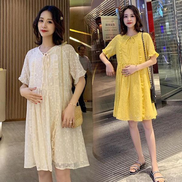7224# maternity dress summer chiffon short sleeves plain color loose stylish pregnant women mom dresses, White
7224# maternity dress summer chiffon short sleeves plain color loose stylish pregnant women mom dresses, White