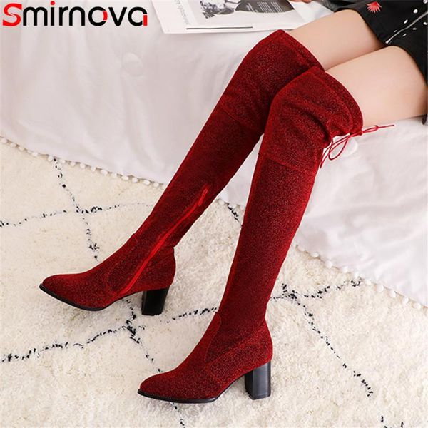 boots smirnova plus size 34-48 over the knee women square high hels shoes autumn winter zip cross tied thigh, Black
boots smirnova plus size 34-48 over the knee women square high hels shoes autumn winter zip cross tied thigh, Black