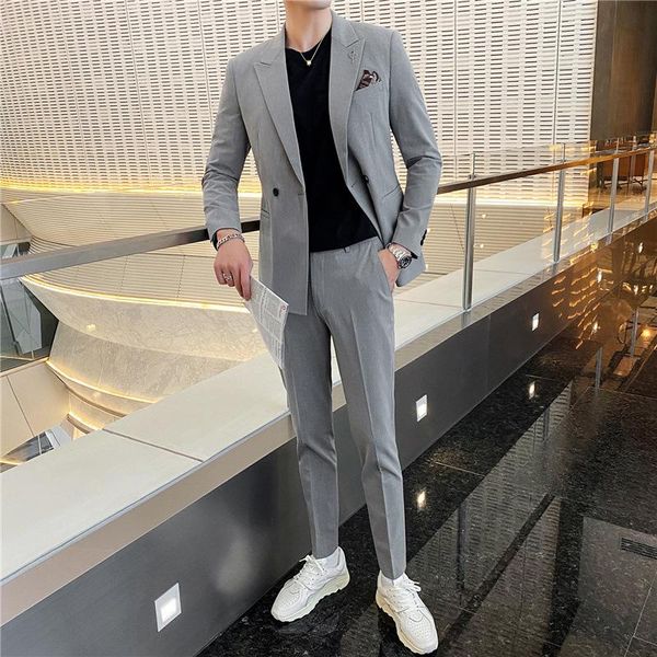 men's suits & blazers blazer korean leisure suit two piece youth fashion one button business bridegroom man, White;black
men's suits & blazers blazer korean leisure suit two piece youth fashion one button business bridegroom man, White;black