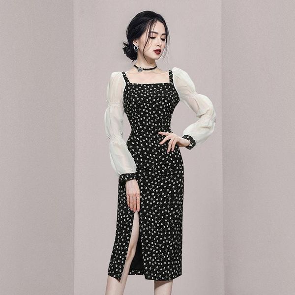 casual dresses coigarsam women dress autumn 2021 square collar black traf robe vestidos, Black;gray
casual dresses coigarsam women dress autumn 2021 square collar black traf robe vestidos, Black;gray