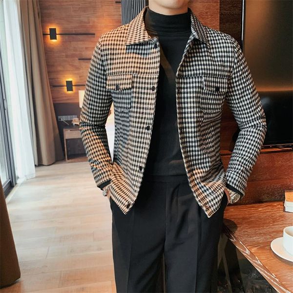 men's jackets men spring casual jackets/male and autumn plaid lapel business coat/man slim fit british s-3xl, Black;brown
men's jackets men spring casual jackets/male and autumn plaid lapel business coat/man slim fit british s-3xl, Black;brown
