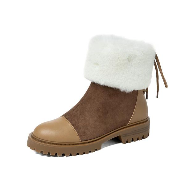 boots 2021 winter chunky snow women suede leather warm plush platform ankle fur lace up fashion ladies booties thick heels, Black
boots 2021 winter chunky snow women suede leather warm plush platform ankle fur lace up fashion ladies booties thick heels, Black
