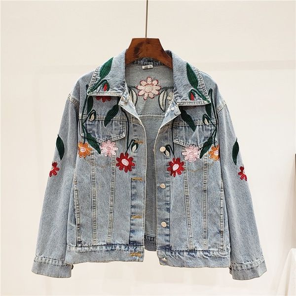women's jackets 2021 female floral autumn embroidered jeans single jacket breasted vintage ladies denim loose streetwear s pg7n, Black;brown
women's jackets 2021 female floral autumn embroidered jeans single jacket breasted vintage ladies denim loose streetwear s pg7n, Black;brown