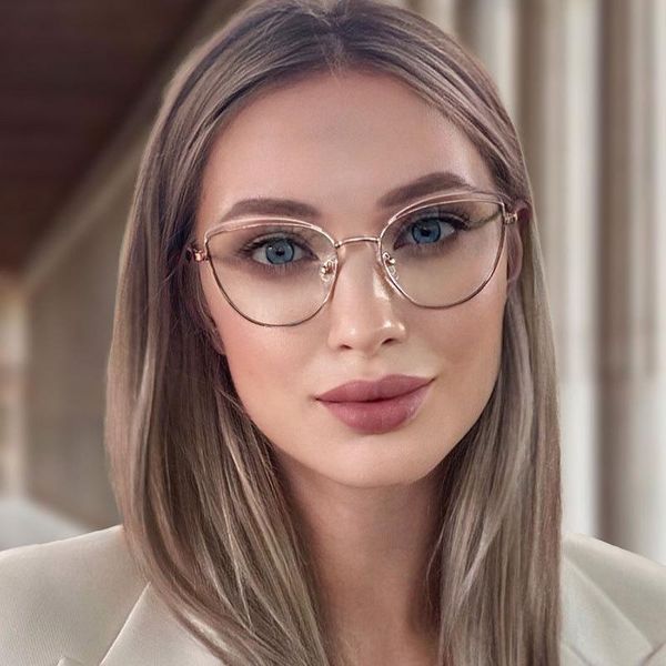 sunglasses light proof glasses fashionable metal two color flat lens red wind cat's eye frame spring leg, Blue
sunglasses light proof glasses fashionable metal two color flat lens red wind cat's eye frame spring leg, Blue