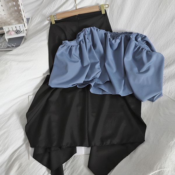 summer 2 piece set women short tube with irregular split skirt two-piece female trendy fashion and 210420, White
summer 2 piece set women short tube with irregular split skirt two-piece female trendy fashion and 210420, White