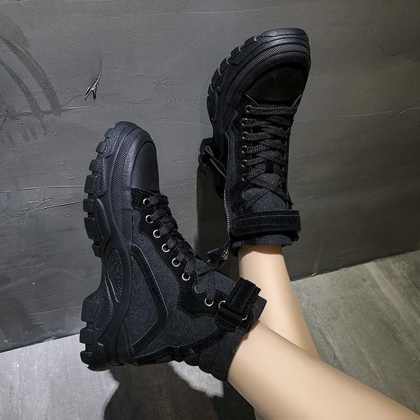 boots women retro leather fashion flats casual for lace up punk army size 35-40, Black
boots women retro leather fashion flats casual for lace up punk army size 35-40, Black