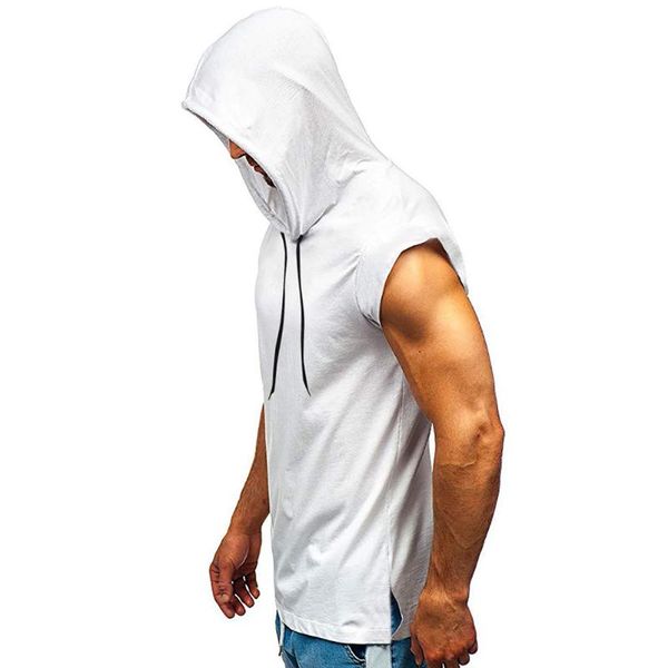 men' tank sleeveless workout solid color bodybuilding muscle cut off hooded, White;black
men' tank sleeveless workout solid color bodybuilding muscle cut off hooded, White;black