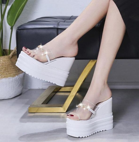 sandals summer women shoes fashion pvc clear wedge female high heel 12cm sandlias chaussure ladies platform slippers vvy0, Black
sandals summer women shoes fashion pvc clear wedge female high heel 12cm sandlias chaussure ladies platform slippers vvy0, Black