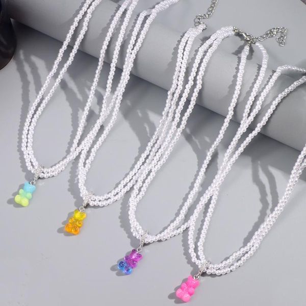 chains double layer pearl beaded gummy bear zircon pendant necklace for women girls fashion cute mushroom choker necklaces jewelry gift, Silver
chains double layer pearl beaded gummy bear zircon pendant necklace for women girls fashion cute mushroom choker necklaces jewelry gift, Silver