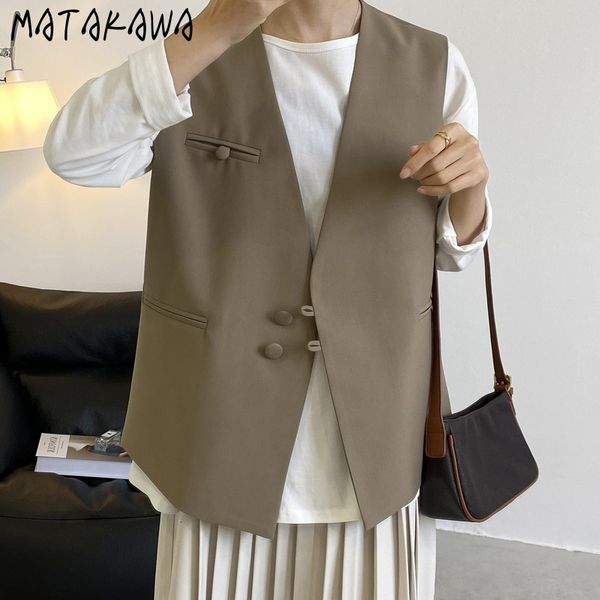 matakawa women's suit vest spring solid outer wear loose sleeveless coat single breasted v-neck office lady waistcoat 210513, Black;white
matakawa women's suit vest spring solid outer wear loose sleeveless coat single breasted v-neck office lady waistcoat 210513, Black;white