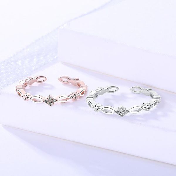 cluster rings genuine s925 sterling silver jewelry women's japanese light luxury opening adjustable ring hollow elegant, Golden;silver
cluster rings genuine s925 sterling silver jewelry women's japanese light luxury opening adjustable ring hollow elegant, Golden;silver
