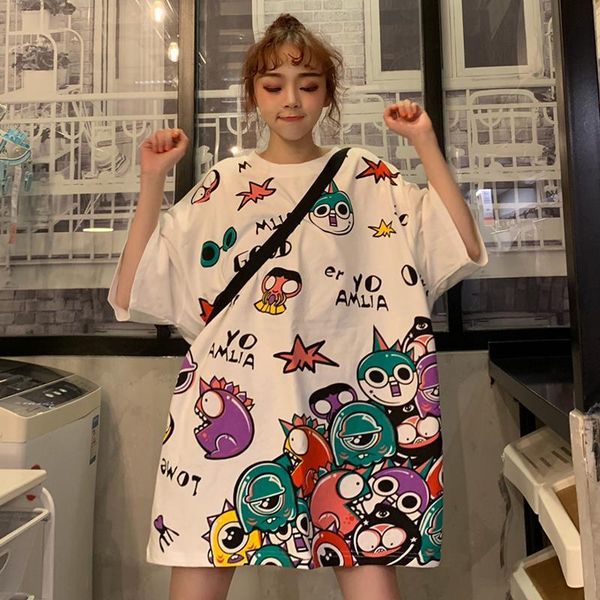 cartoon print summer tshirts womens short sleeve vintage harajuku long oversized fuuny polyester stranger gothic o neck w530, White
cartoon print summer tshirts womens short sleeve vintage harajuku long oversized fuuny polyester stranger gothic o neck w530, White