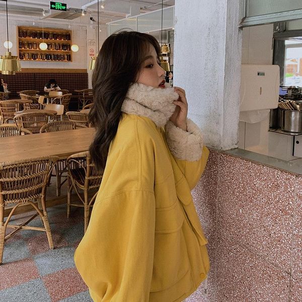 women's down & parkas 2021 winter style padded jacket, lamb wool coat, cotton korean coat, Black
women's down & parkas 2021 winter style padded jacket, lamb wool coat, cotton korean coat, Black