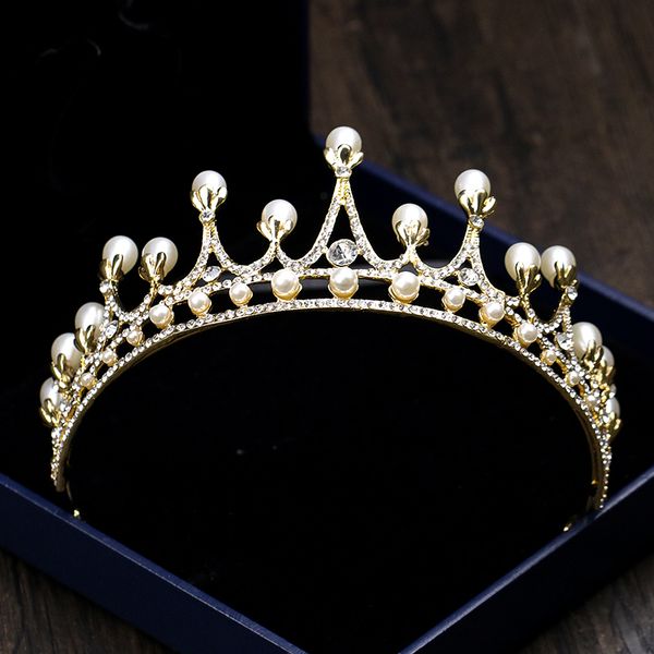 new wedding crown headdress rhinestone pearl head band gold crown princess crown headdress bride wedding hair accessories tiaradio chan cont, White;golden
new wedding crown headdress rhinestone pearl head band gold crown princess crown headdress bride wedding hair accessories tiaradio chan cont, White;golden