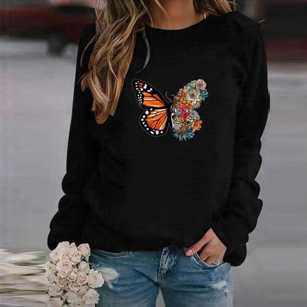 r40 butterfly print streetwear oversized womens t shirts o neck long sleeve casual loose pullover, White
r40 butterfly print streetwear oversized womens t shirts o neck long sleeve casual loose pullover, White