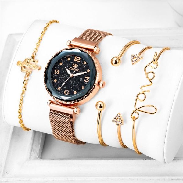 wristwatches luxury women watches 5pcs/set ladies magnetic starry sky watch diamond quartz wrist relogio feminino zegarek damski, Slivery;brown
wristwatches luxury women watches 5pcs/set ladies magnetic starry sky watch diamond quartz wrist relogio feminino zegarek damski, Slivery;brown
