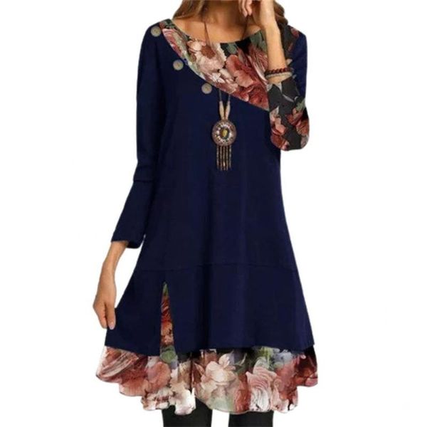 casual dresses vintage chic women dress flower print patchwork round neck long sleeve plus size elegant party, Black;gray
casual dresses vintage chic women dress flower print patchwork round neck long sleeve plus size elegant party, Black;gray