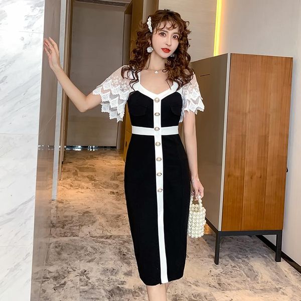 casual dresses coigarsam patchwork women one-piece dress korean single breasted mesh high waist black 6957, Black;gray
casual dresses coigarsam patchwork women one-piece dress korean single breasted mesh high waist black 6957, Black;gray