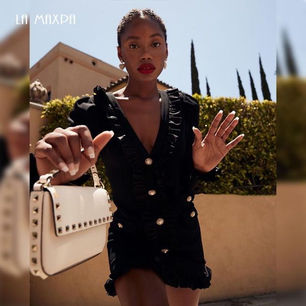 casual dresses fashion v-neck puff sleeve patchwork ruffled mini dress long elegant ladies tight single breasted party, Black;gray
casual dresses fashion v-neck puff sleeve patchwork ruffled mini dress long elegant ladies tight single breasted party, Black;gray