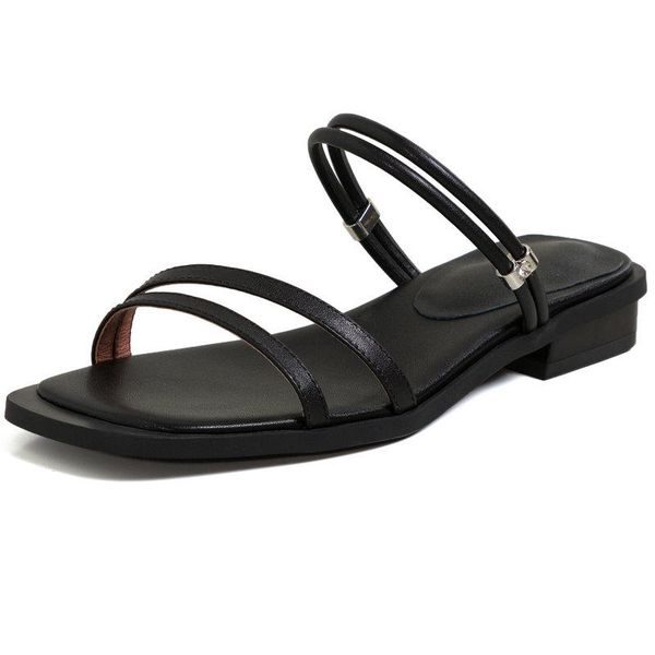 slippers genuine leather women low heels shoes punk summer female 2021 est casual basic woman sandals, Black
slippers genuine leather women low heels shoes punk summer female 2021 est casual basic woman sandals, Black