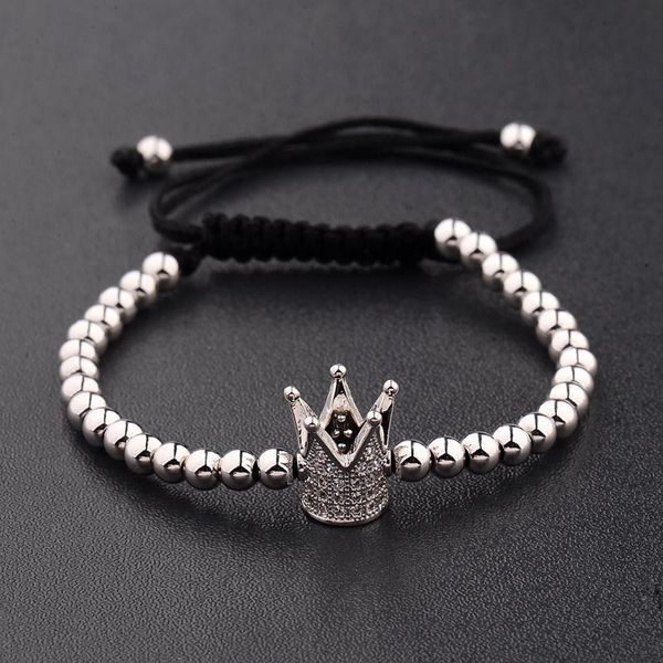 beaded, strands amader 4 colors fashion men's silver color micro pave crystal crown charm women bracelet braiding weave bead macrame, Black
beaded, strands amader 4 colors fashion men's silver color micro pave crystal crown charm women bracelet braiding weave bead macrame, Black