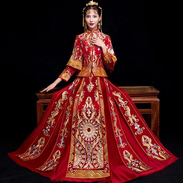 traditional chinese wedding dress oriental style dresses china clothing 2021 modern cheongsam red qipao ethnic
traditional chinese wedding dress oriental style dresses china clothing 2021 modern cheongsam red qipao ethnic