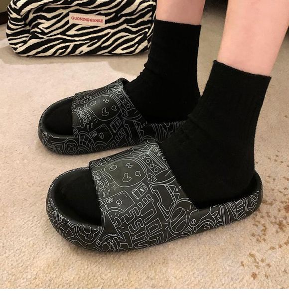 slippers summer men flip flops thick-soled non-slip indoor bathroom girl cartoon bear candy color women man beach shoes, Black
slippers summer men flip flops thick-soled non-slip indoor bathroom girl cartoon bear candy color women man beach shoes, Black