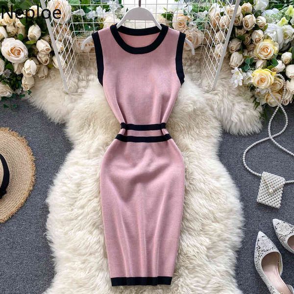 neploe contrast color stripe knit dress women o neck sleeveless bodycon dresses elegant slim stretch waist ladies vestidos 210423, Black;gray
neploe contrast color stripe knit dress women o neck sleeveless bodycon dresses elegant slim stretch waist ladies vestidos 210423, Black;gray