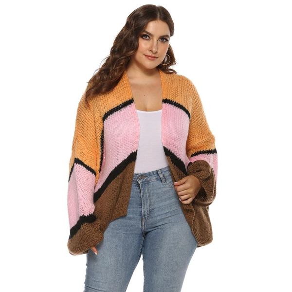 women's knits & tees contrast color elegant cardigan women autumn winter lantern long sleeve knitted casual sweater plus size female ju, White
women's knits & tees contrast color elegant cardigan women autumn winter lantern long sleeve knitted casual sweater plus size female ju, White