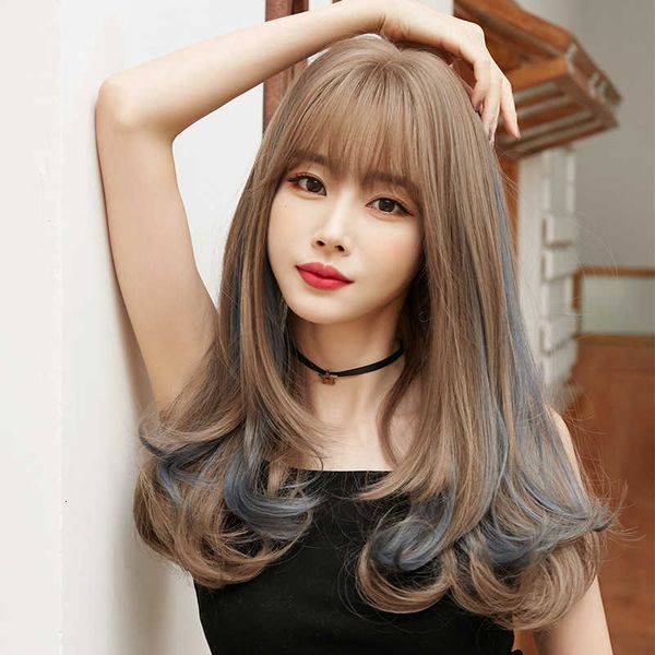 wig women's long fashion highlights gradient big wave cover comfortable and natural, shoulder length hair, Black
wig women's long fashion highlights gradient big wave cover comfortable and natural, shoulder length hair, Black