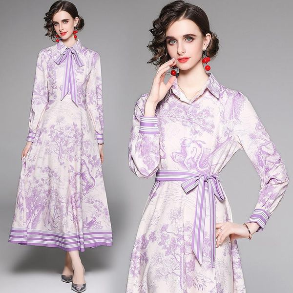 casual dresses 2021 shirt neck floral runway maxi dress women autumn long sleeve office ribbon bow slim printed party lace up frock, Black;gray
casual dresses 2021 shirt neck floral runway maxi dress women autumn long sleeve office ribbon bow slim printed party lace up frock, Black;gray