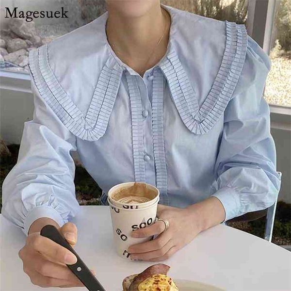 turn-down collar button loose women's shirt spring pleated puff long sleeve woman blouse solid ol work shirts blusas 13861 210512, White
turn-down collar button loose women's shirt spring pleated puff long sleeve woman blouse solid ol work shirts blusas 13861 210512, White