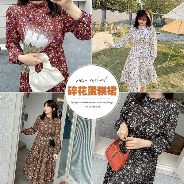 casual dresses large size women's spring show thin flower prairie chic long sleeve chiffon cake w555, Black;gray
casual dresses large size women's spring show thin flower prairie chic long sleeve chiffon cake w555, Black;gray