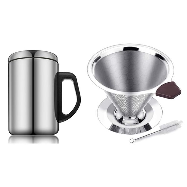 coffee filters 1 pcs 350ml stainless steel cups with lid & set pour over filter brewing tool
coffee filters 1 pcs 350ml stainless steel cups with lid & set pour over filter brewing tool