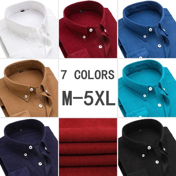 men corduroy blouse shirt fashion long sleeve business social solid color turn-neck plus size work men's casual shirts, White;black
men corduroy blouse shirt fashion long sleeve business social solid color turn-neck plus size work men's casual shirts, White;black