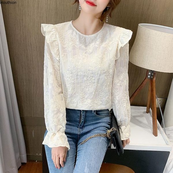 women's blouses & shirts houthion silk blouse fashion casual shirt korean style solid blusas lace o-neck long sleeved top, White
women's blouses & shirts houthion silk blouse fashion casual shirt korean style solid blusas lace o-neck long sleeved top, White