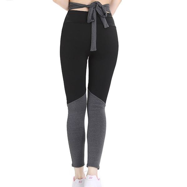 women's leggings bowknot contrast stitching splicing women high waist peach hips gym quick drying sports stretch fitness pants, Black
women's leggings bowknot contrast stitching splicing women high waist peach hips gym quick drying sports stretch fitness pants, Black