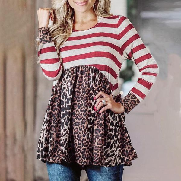 men's t-shirts leopard print patchwork women's blouses pullover casual round neck long sleeve ladies clothing contrast stitching k, White;black
men's t-shirts leopard print patchwork women's blouses pullover casual round neck long sleeve ladies clothing contrast stitching k, White;black