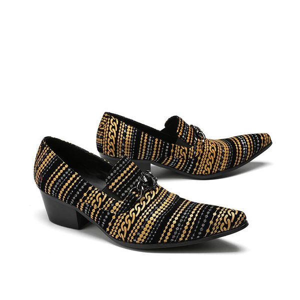 dress shoes fashion trendy leather men's large size personalized chain pattern pointed toe broch british style, Black
dress shoes fashion trendy leather men's large size personalized chain pattern pointed toe broch british style, Black