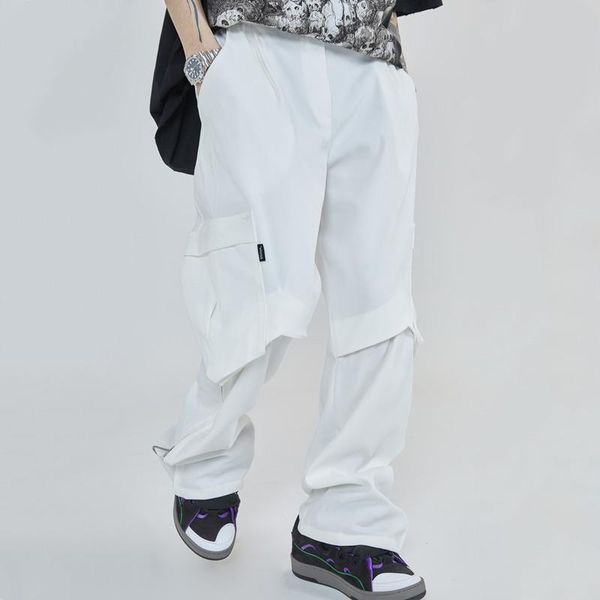 men's pants mens hip hop streetwear cargo splicing zipper multi-pocket trousers harajuku casual oversized 2021 fashion joggers, Black
men's pants mens hip hop streetwear cargo splicing zipper multi-pocket trousers harajuku casual oversized 2021 fashion joggers, Black