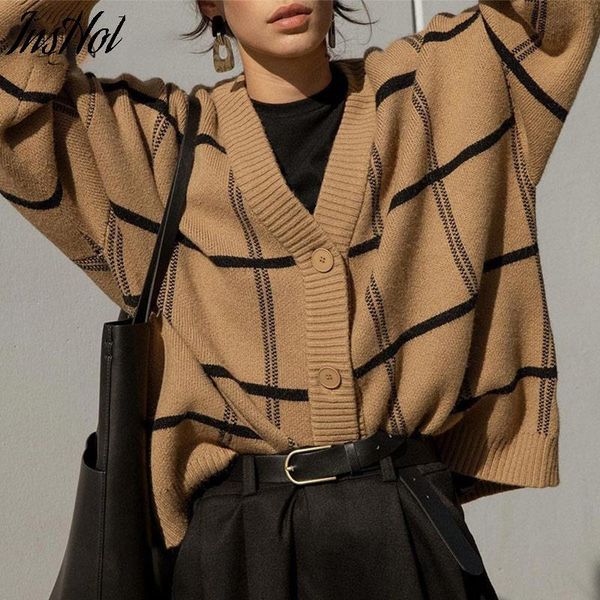 women's knits & tees women y2k plaid oversized knitted cardigan sweater autumn winter fashion casual brown v neck long sleeve jumper, White
women's knits & tees women y2k plaid oversized knitted cardigan sweater autumn winter fashion casual brown v neck long sleeve jumper, White