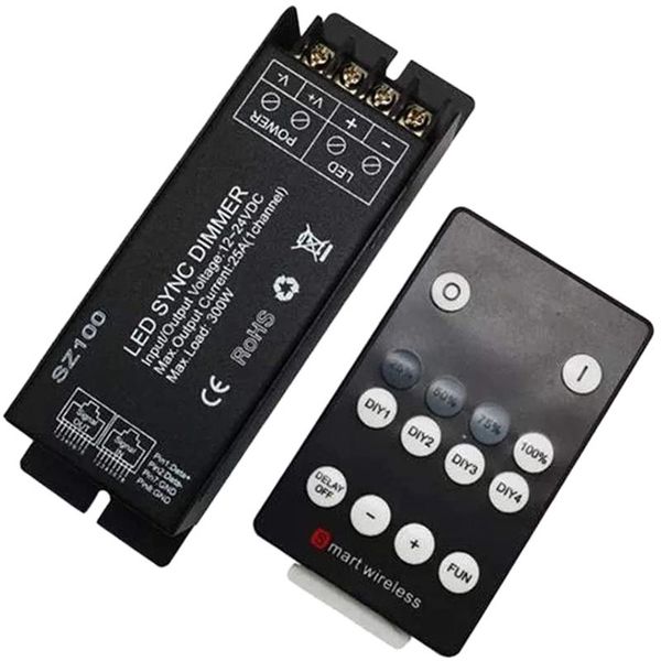 smart home control 300w 25a diy led controller dimmer dc12v 24v rf wireless remote to single color strip light smd 3528 5630
smart home control 300w 25a diy led controller dimmer dc12v 24v rf wireless remote to single color strip light smd 3528 5630