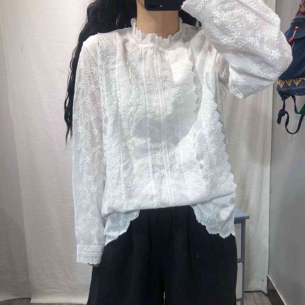 women's blouses & shirts sweet court style lace decoration white collar cotton embroidered shirt women's long sleeve 5dr9
women's blouses & shirts sweet court style lace decoration white collar cotton embroidered shirt women's long sleeve 5dr9