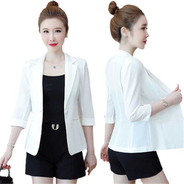 women's suits & blazers white black chiffon suit thin jacket women 2021 summer fashion big size all-match short 546
women's suits & blazers white black chiffon suit thin jacket women 2021 summer fashion big size all-match short 546