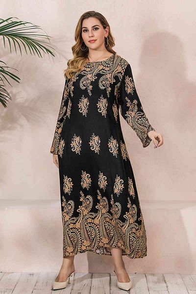 2021 spring women plus size ankle-length es muslem style lady's o-neck long sleeve printing loose arrivals, White;black
2021 spring women plus size ankle-length es muslem style lady's o-neck long sleeve printing loose arrivals, White;black